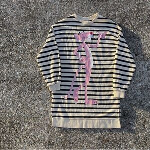 ZARA Pink Panther Striped Sweatshirt
